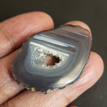 Natural Geode Druzy Agate Cabochon. Size- 42x29mm